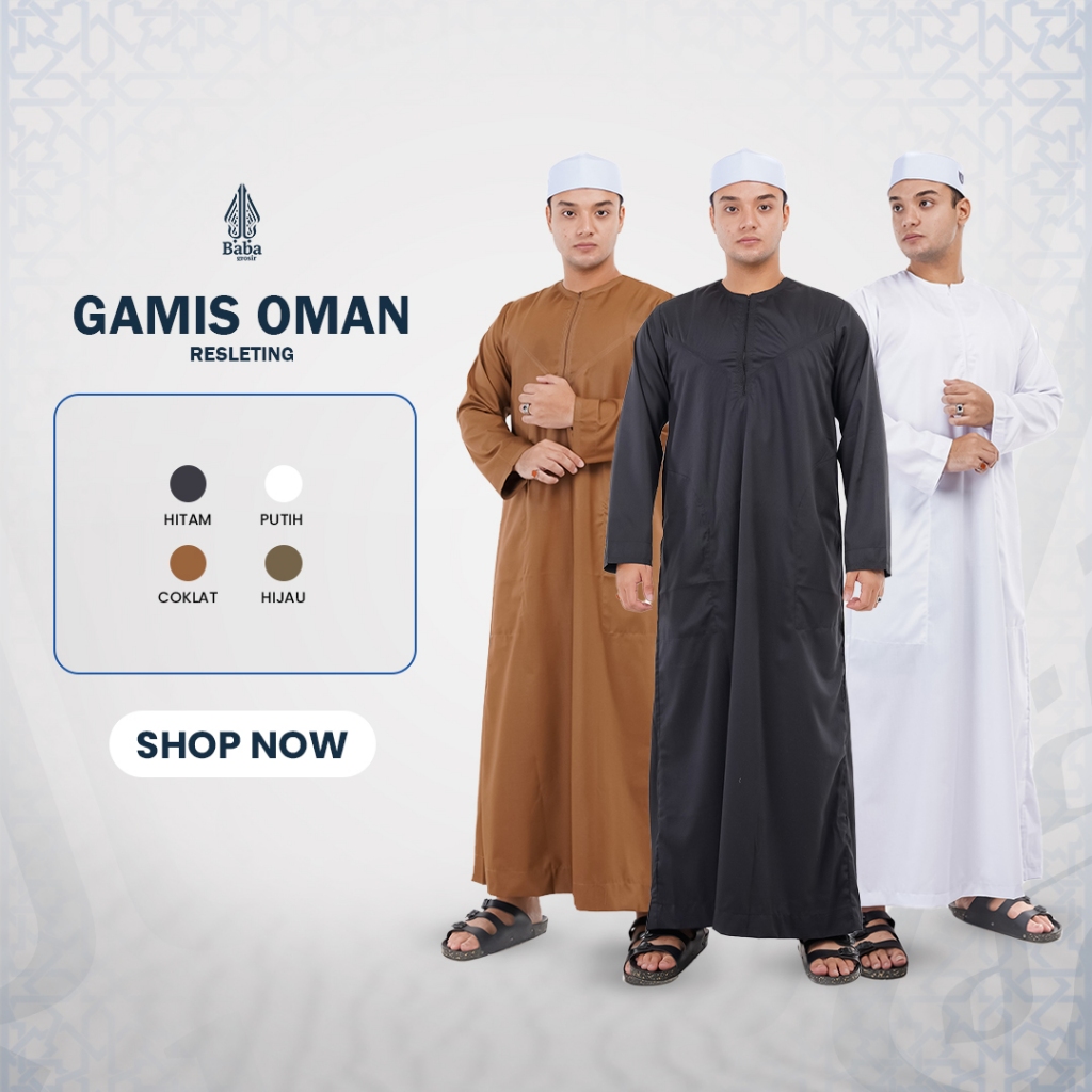 Babagaf Gamis Oman Resleting Premium
