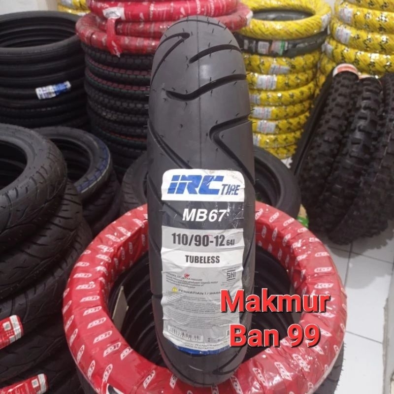 Ban Motor IRC 110/90-12 MB67 Tubeless Ban Belakang Scoopy Freego