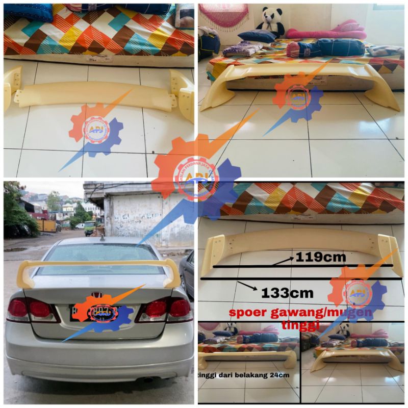 spoiler sedan universal gawang tinggi PLASTIK ABS