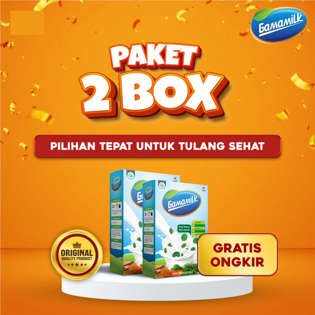 

(PAKET 2 BOX) GAMAMILK - SOLUSI ATASI MASALAH SENDI, TULANG, ASMA, ASAM URAT DAN REMATIK