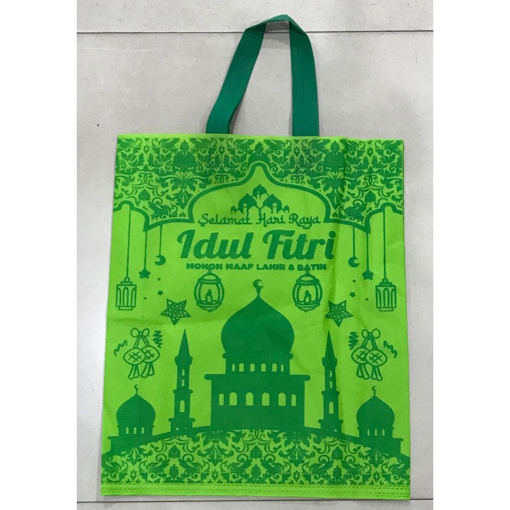 

Tas Hampers Lebaran Idul Fitri / Tas Bahu Spunbond Motif Lebaran / Tas Spunbond Lebaran