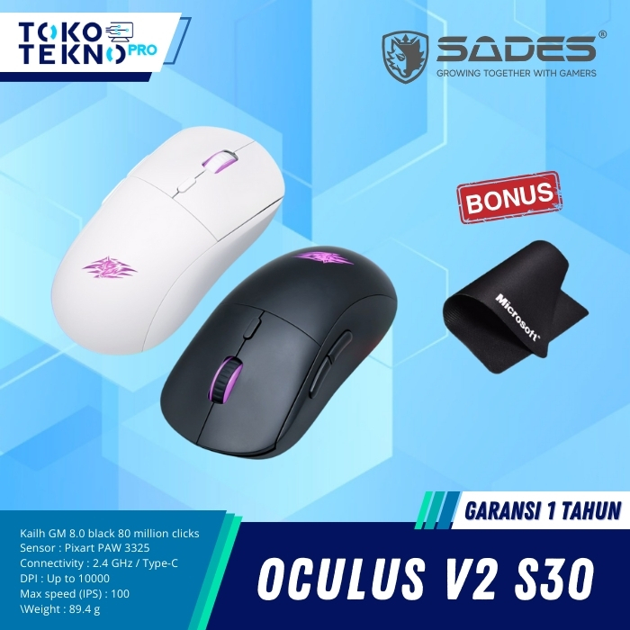 Sades Oculus V2 S30 Wireless Dual Mode RGB Gaming Mouse