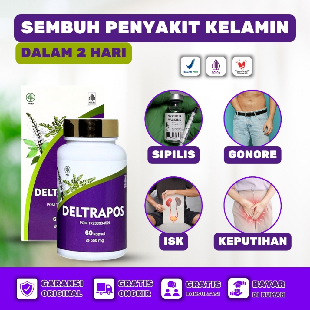 Jual Obat Gonore Penis Mengeluarkan Cairan Putih Seperti Susu - Deltrapos Herbal Isi 60 Kapsul