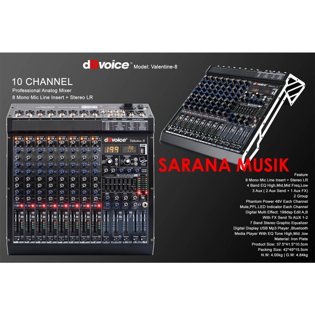 Mixer Audio 8 Channel DB VOICE VALENTINE 8 DBVOICE VALENTINE8 VALENTINE-8 Original