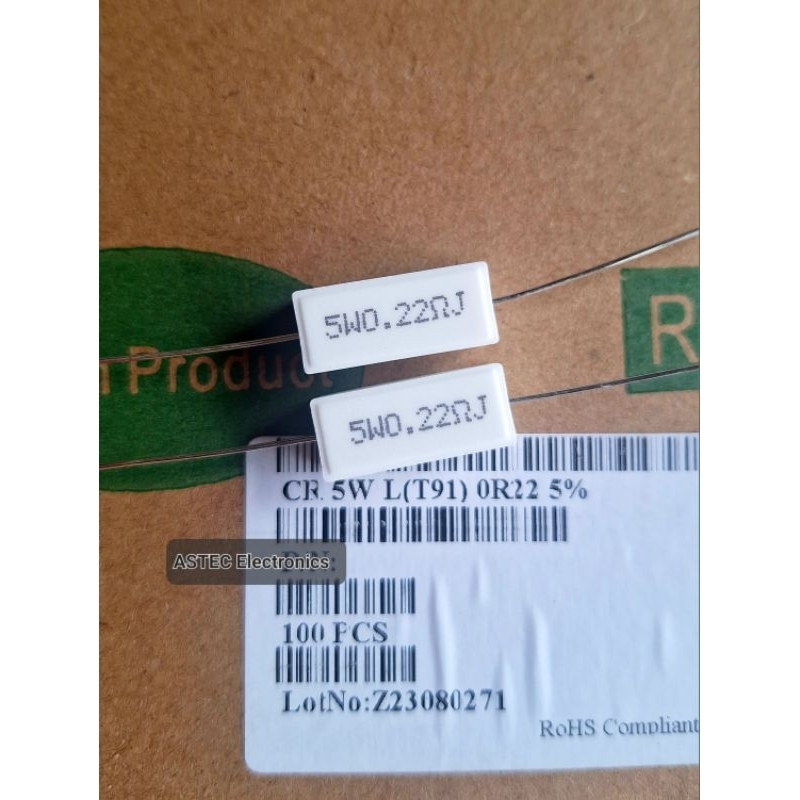 Resistor Kapur 0.22ohm 5W 0.22/5W Taiwan
