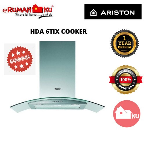 ARISTON CHIMNEY HOOD HDA 6TIX COOKER HOOD 60CM (EX DISPLAY)