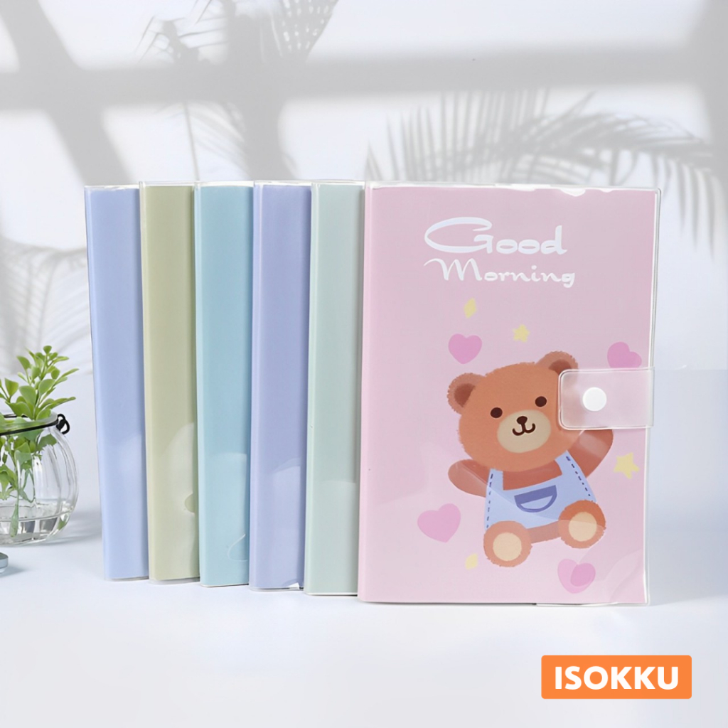 

ISOKKU Buku Catatan Harian Notebook Diary Jurnal Button Buckle A5 Love Bear - Pink