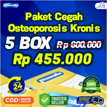 

Paket 5 Box Etawalin - Membantu Menjaga Kepadatan Tulang, Mengatasi Nyeri Sendi, Pegal Linu dan Mencegah Osteoporosis