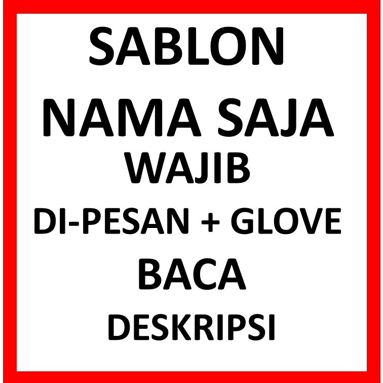 Personal Id ( SABLON nama di sarung tangan kiper / kneepad)