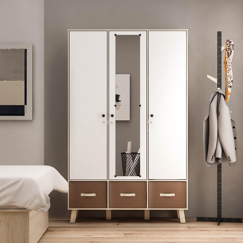 Lemari Pakaian Kayu 3 Pintu Pira Arnor WD3 Promo