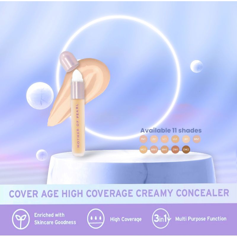 MOTHER OF PEARL | MOP Beauty | Cover-Age High Coverage Creamy Concealer | Waterproof Full Coverage |