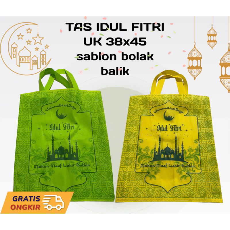 

Tas idul fitri/godiebag lebaran ukuran 38x45 harga satuan