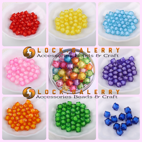 (60 Pcs) Manik Manik Kristal Akrilik Mote Kristal Bahan Craft DIY Import