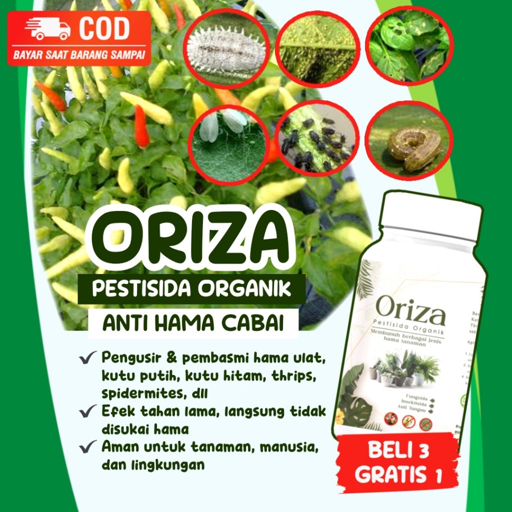 Pupuk Oriza Anti Hama 3 GRATIS 1 ALFAGREEN - Oriza Pupuk Pestisida Fungisida Insektisida Organik Pem