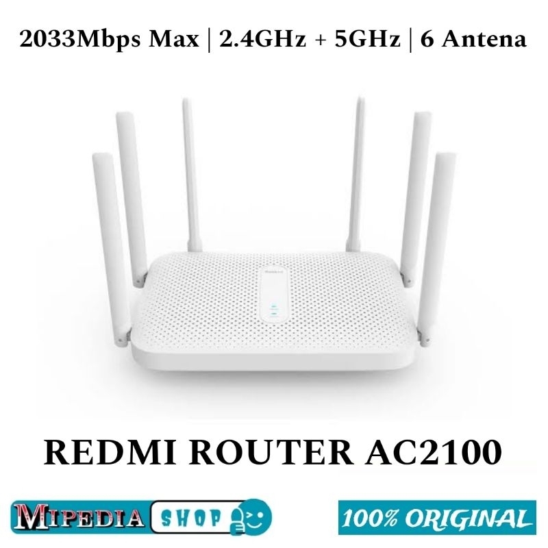 XIAOMI REDMI ROUTER AC2100 2033 Mbps WiFi 2.4G 5G Dual Band 6 Antena