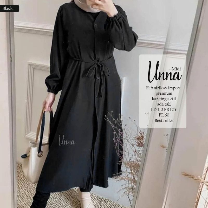 Unna Midi Crinkle Tunik Viral