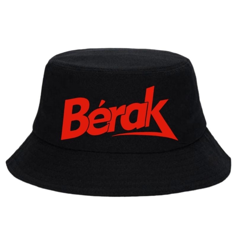 Topi Bucket Berak Distro Hitam Bahan Drill Premium / Topi Distro Berak/ Bucket Hat BerakbDistro Bran