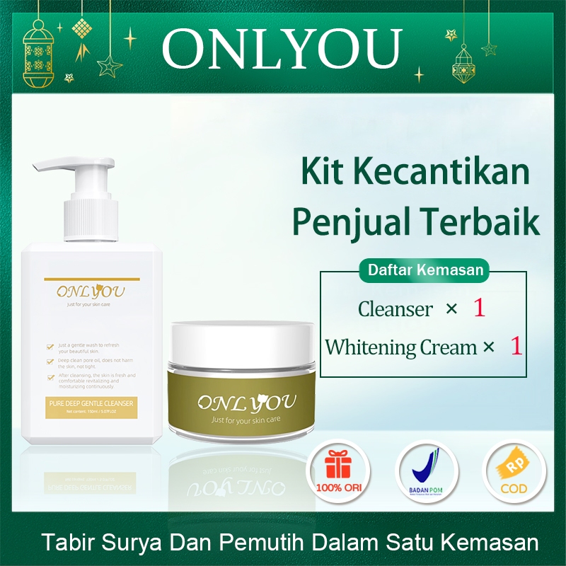 【BPOM】ONLYOU Niacinamide Brightening Moisturizer Whitening Essence Cream & Amino Acid Gentle Cleanse