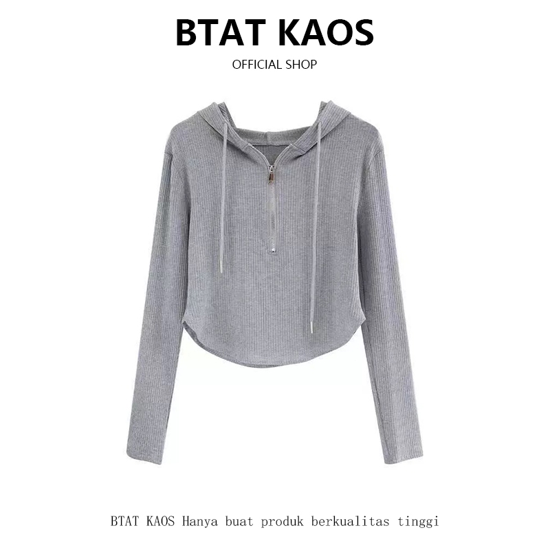 BTAT Hoodie Zipper Polos/Hoodie Wanita Korean Style Lucu/Hoodie Crop Zipper