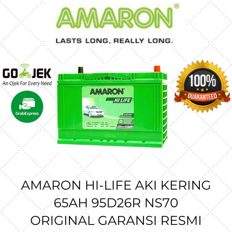 AMARON HI LIFE Aki Kering MOBIL ISUZU ELF KIJANG DIESEL GRAND HINO FUSO 65Ah Ampere 95D26R NS70 ORIG