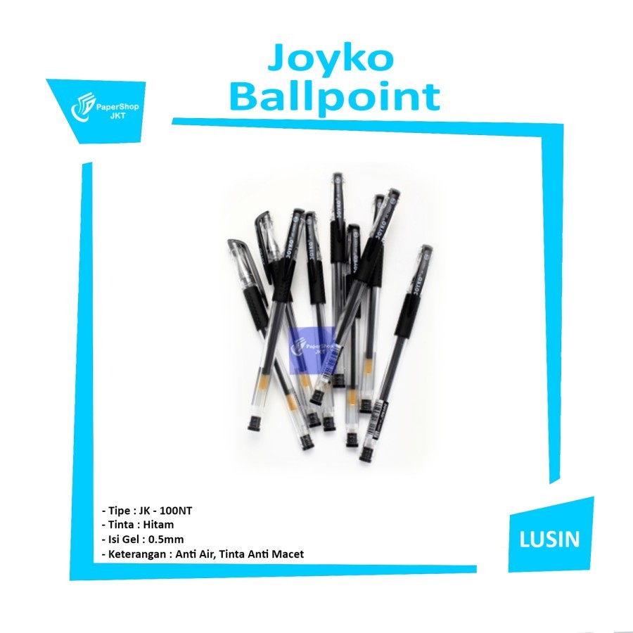 

JOYKO - JK-100NT Hitam Biru Pen - Pulpen Ballpoint - Lusin