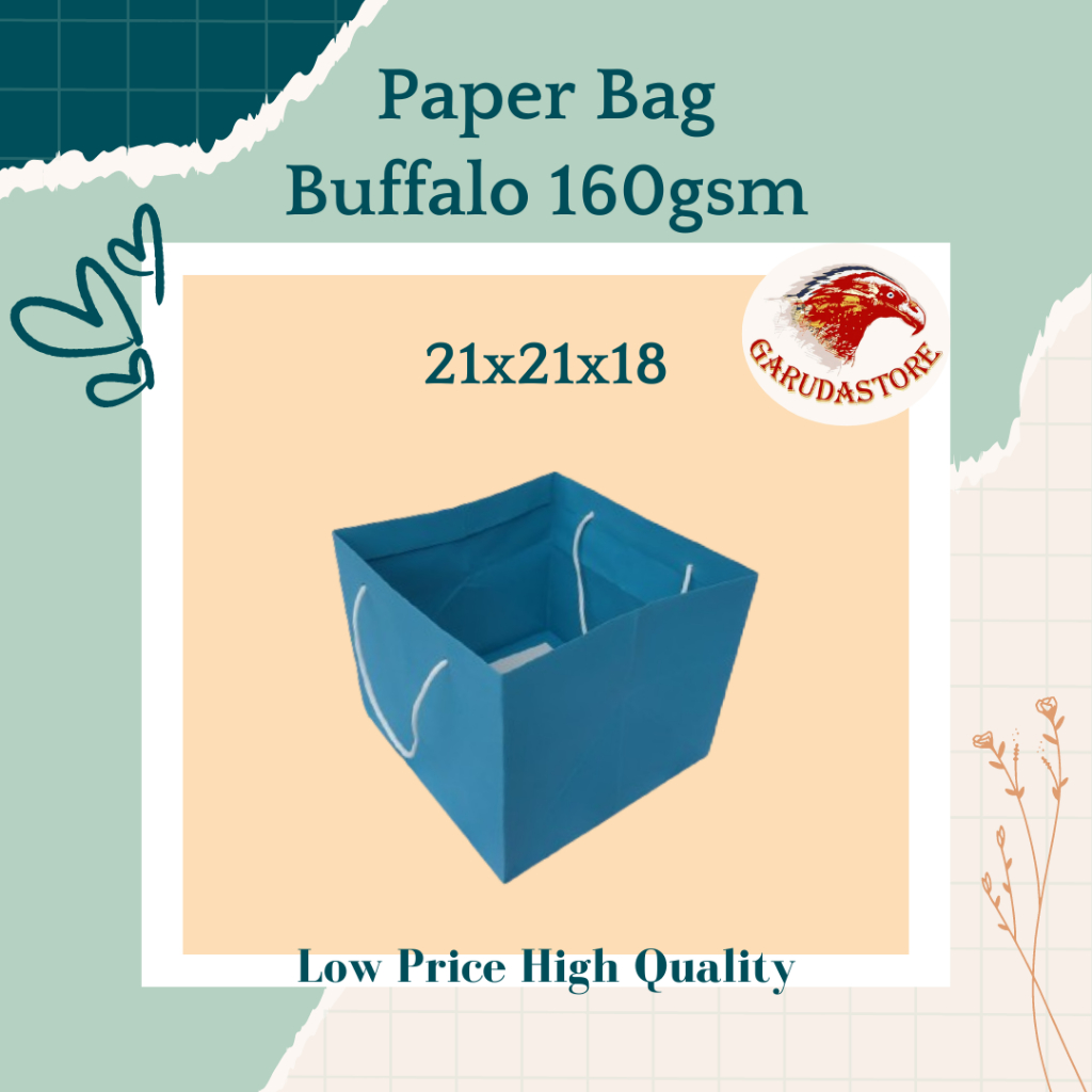 

Paperbag Custom , Paper Bag Warna , Paperbag Kotak Nasi Box Size 21x21x18 Polos