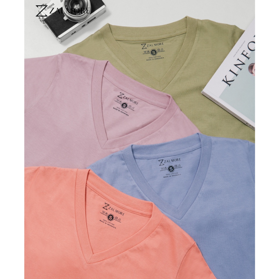 Berkualitas  Zalmore Pastel Series Woman TShirt Premium Cotton  Kaos Wanita