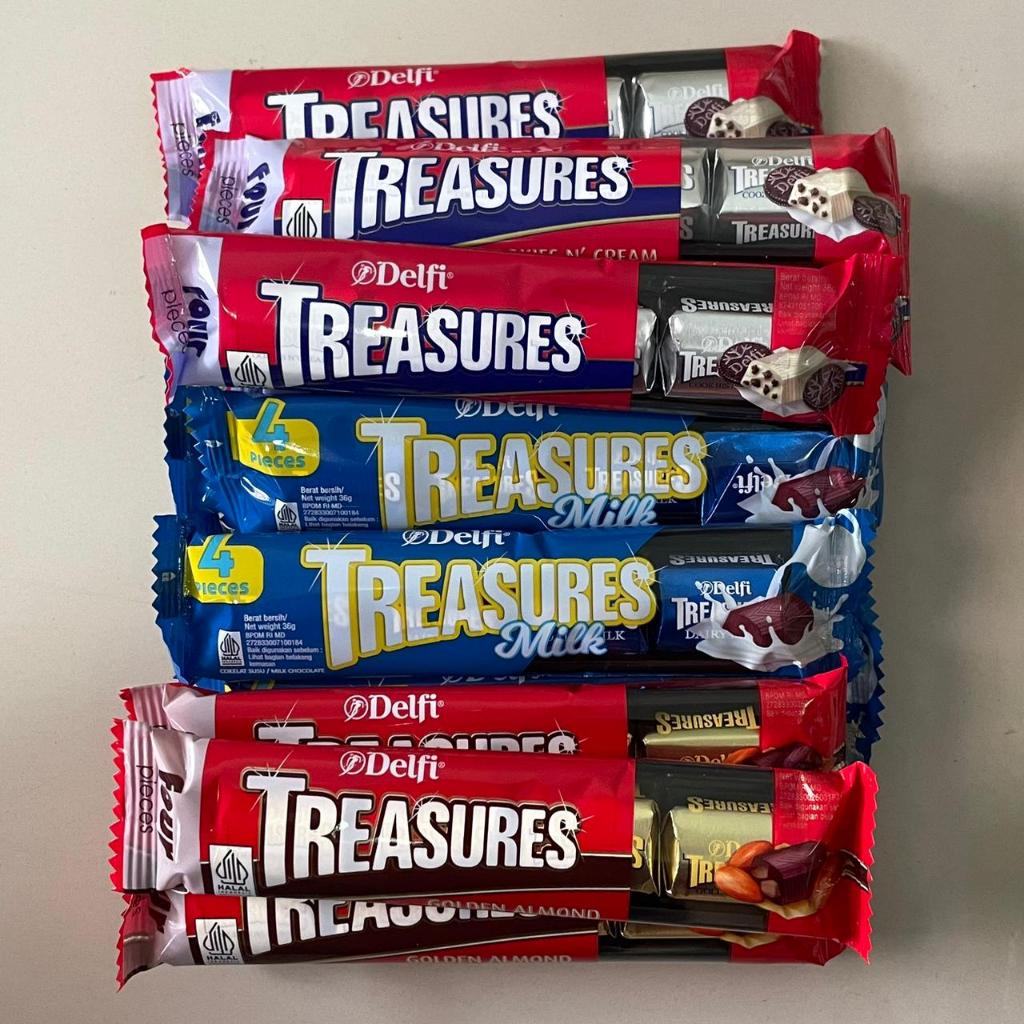 

Coklat Delfi Treasure Almond isi 12 BAR isi 48pcs / cookies & cream (1/2 BOX)