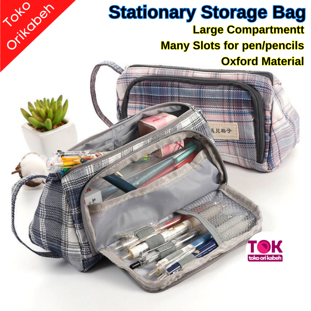 

Dompet Pouch Tempat Alat Tulis Pulpen Pensil Stationery Sekolah Besar