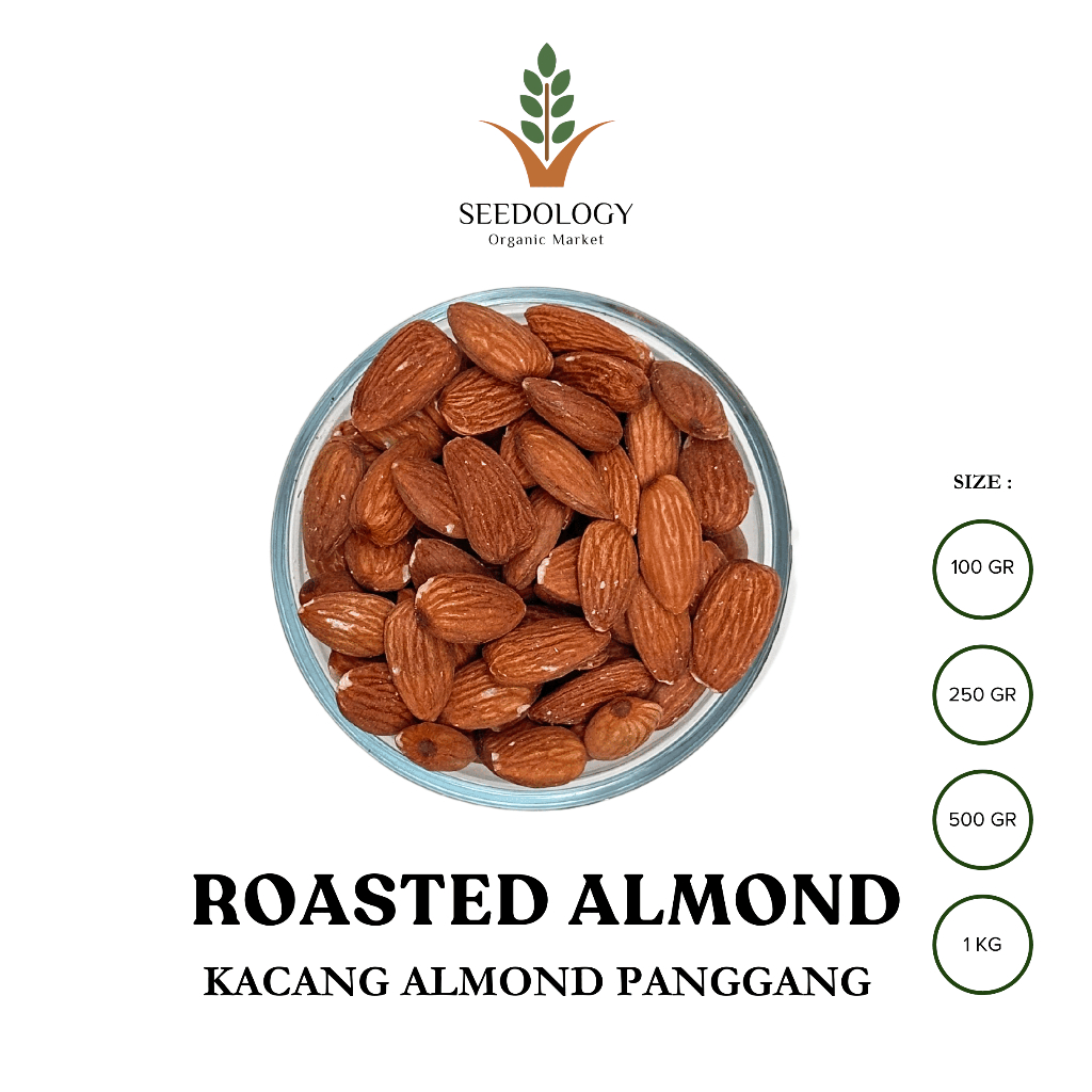 

Roasted Almond 500Gr - Kacang Almond Panggang Kupas Premium