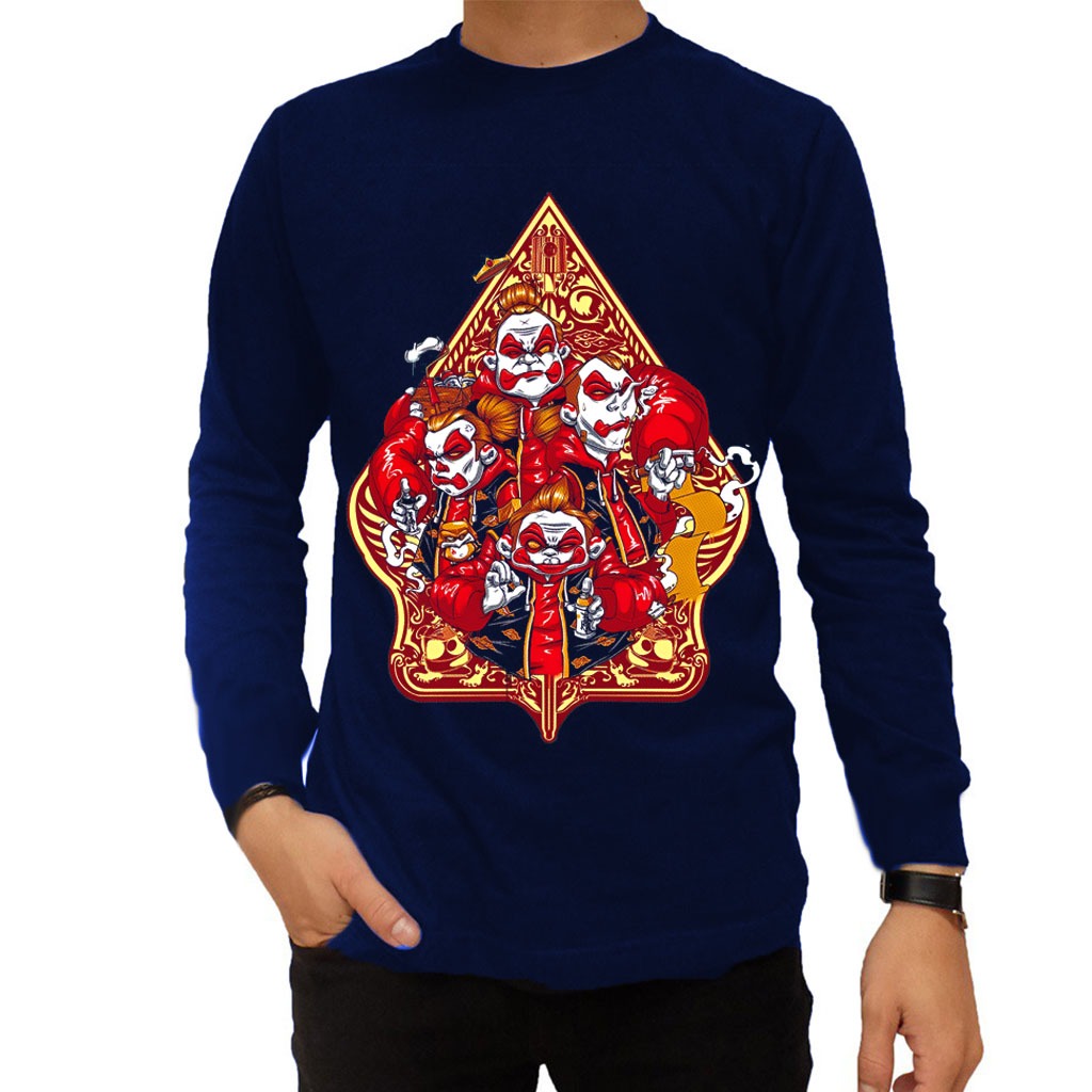 Kaos Lengan Panjang Dewasa Pria Distro Wayang Semar Baju Keren Dewasa Terbaru Original Jumbo