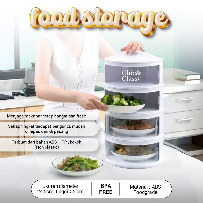 NEW 4/5 SUSUN TUDUNG SAJI 4 SUSUN WARNA 5 LAYER / RAK PENYIMPANAN MAKANAN 4 TINGKAT