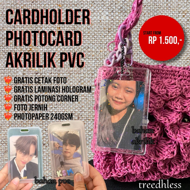 

hologram card holder acrylic akrilik photocard free cetak foto