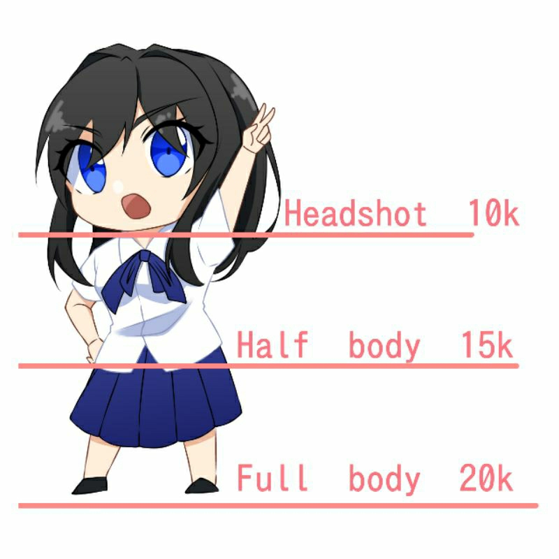Jasa gambar commission chibi anime murah