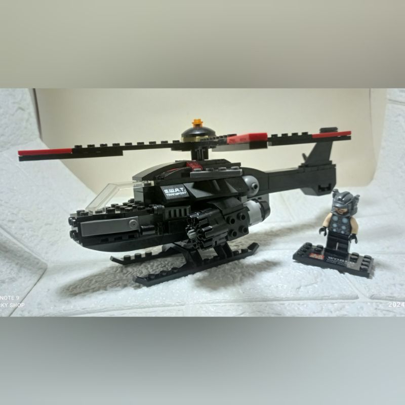 Lego kw helikopter SWAT/Lego helikopter police/Lego helikopter/Lego kendaraan/Lego mainan bekas/Lego