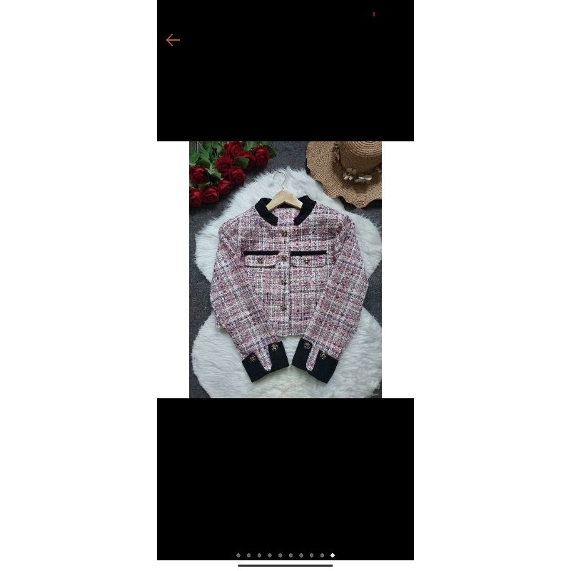 TWEED BLAZER LILAC / PREMIUM OUTER CARDIGAN TWEED KOREA termurah
