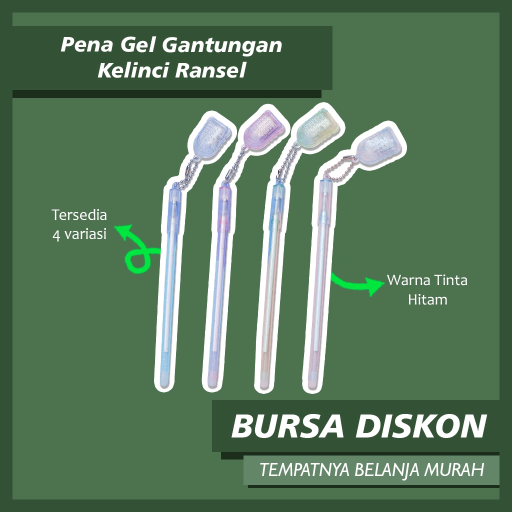 

12 pcs Pena Gantungan Ransel Kelinci Pen Bolpen Pulpen Bolpoin Karakter rabit rabbit