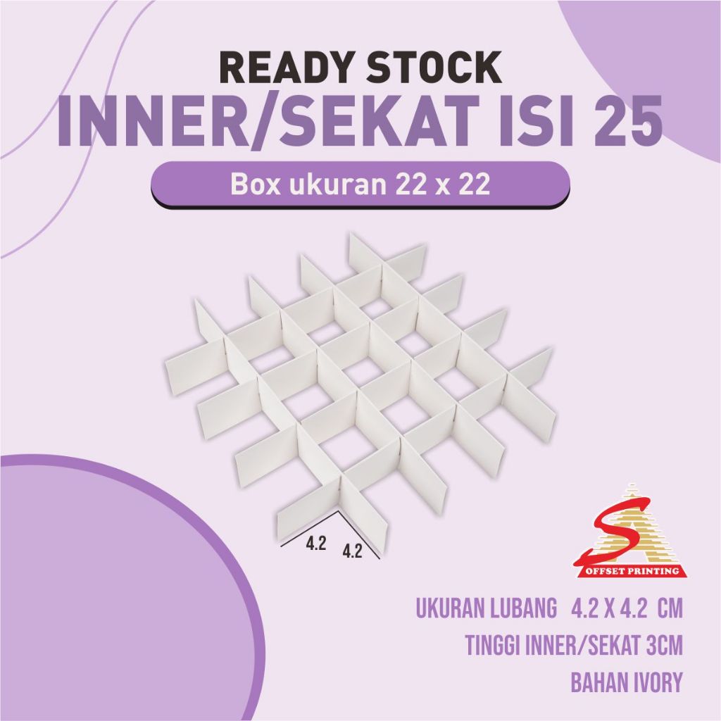 

Inner/ Sekat Isi 25 untuk box 22x22