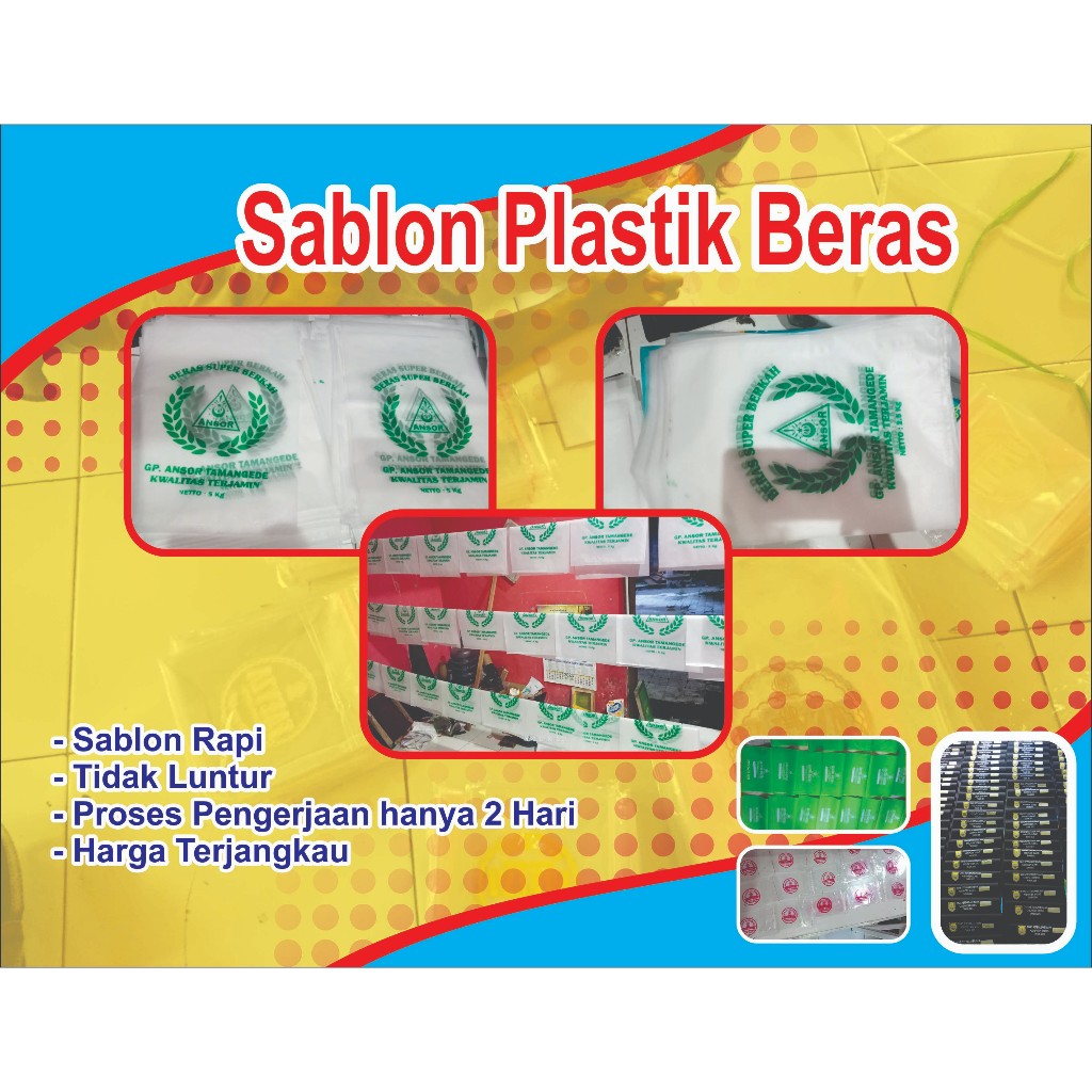 Sablon Plastik Kemasan Beras Custom Design