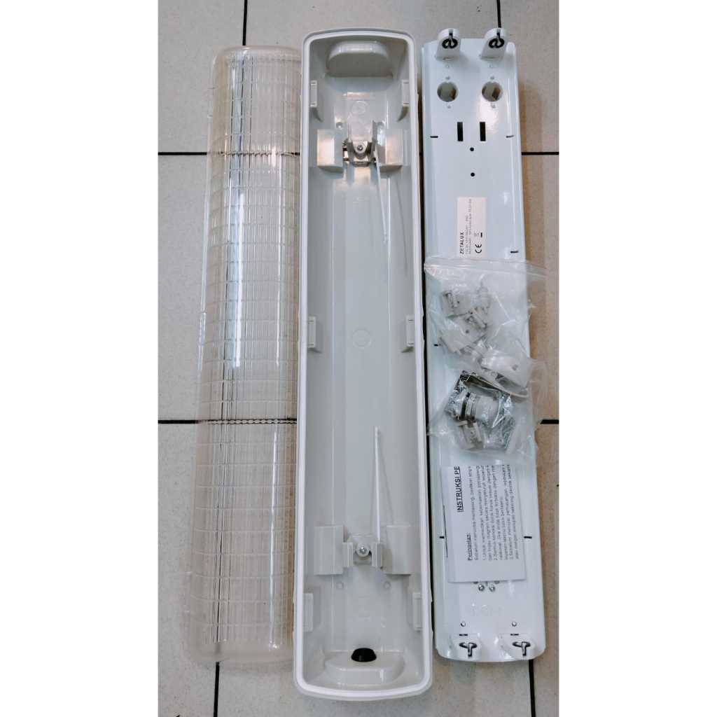 KAP LAMPU TL T8 WATERPROOF 60CM ZETALUX PLUS LAMPU LED T8 PHILIPS ECOFIT