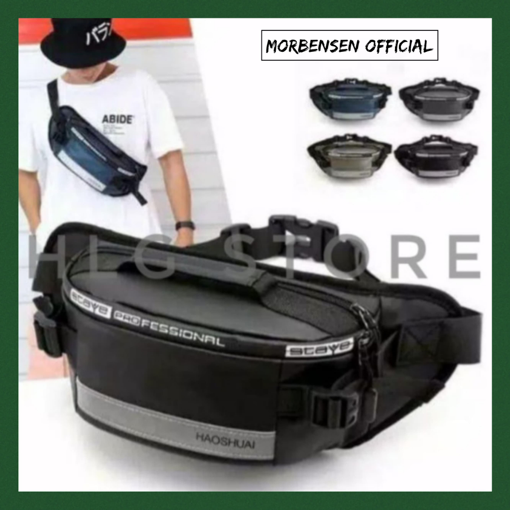 Tas Slempang Waist Bag Ori Pria Laki Cowo Cowok Impor Anti Air Mirip Jinpaidi Hongyunda