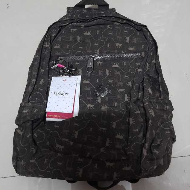 Tas Ransel Hitam Kipling Seoul Medium Besar Backpack Tablet Ipad Ransel Laptop Muat 13 Sampai 15 Inc