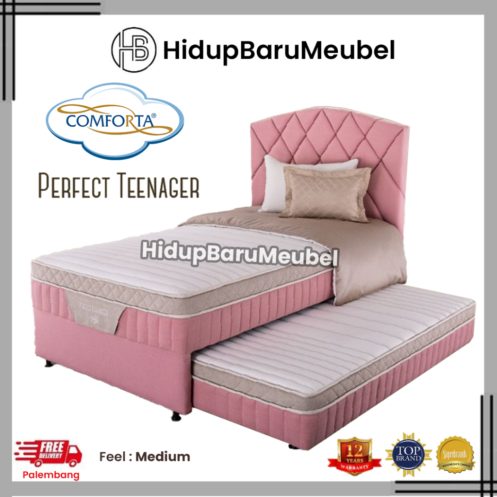 Springbed 2in1 Comforta PERFECT TEENAGER / Kasur Matras Spring Bed Sorong Anak / Tempat Tidur Dorong