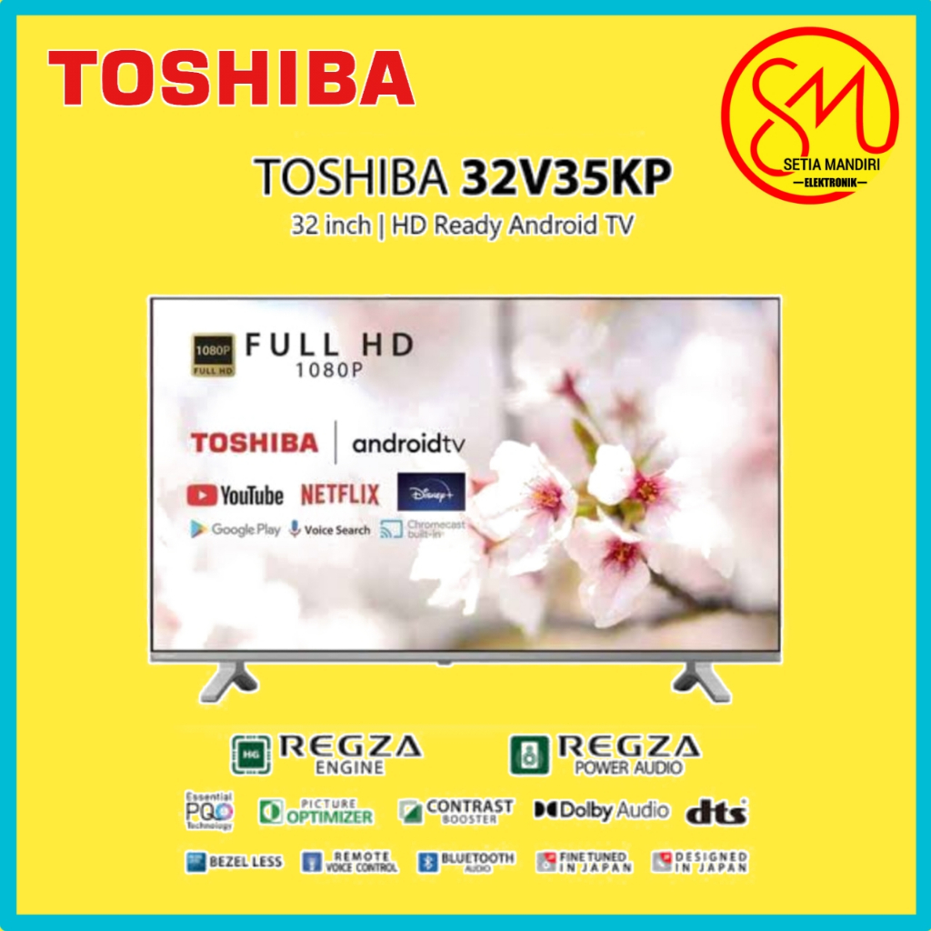 TOSHIBA Smart Android TV 32 Inch HD Digital DVB-T2 - 32V35KP