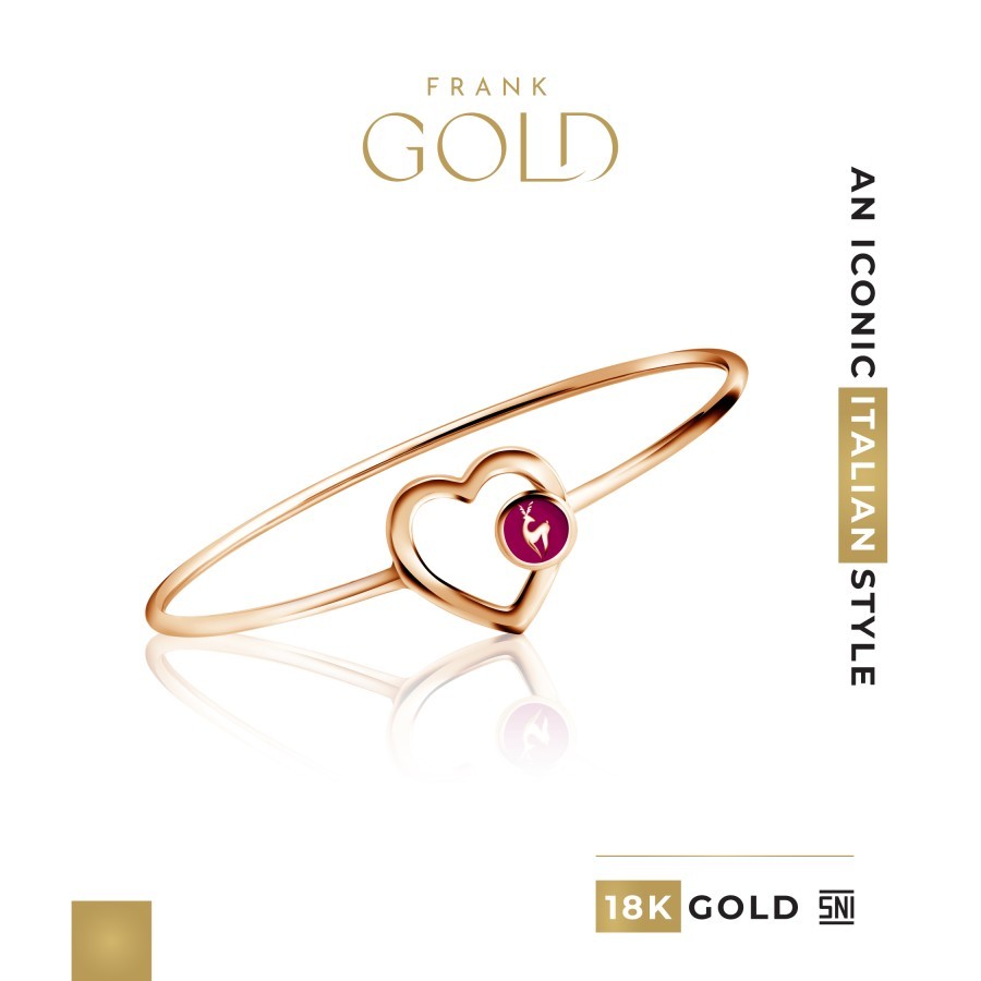 Frank & co. Deer Charm Heart Shape Bangle / Gelang wanita