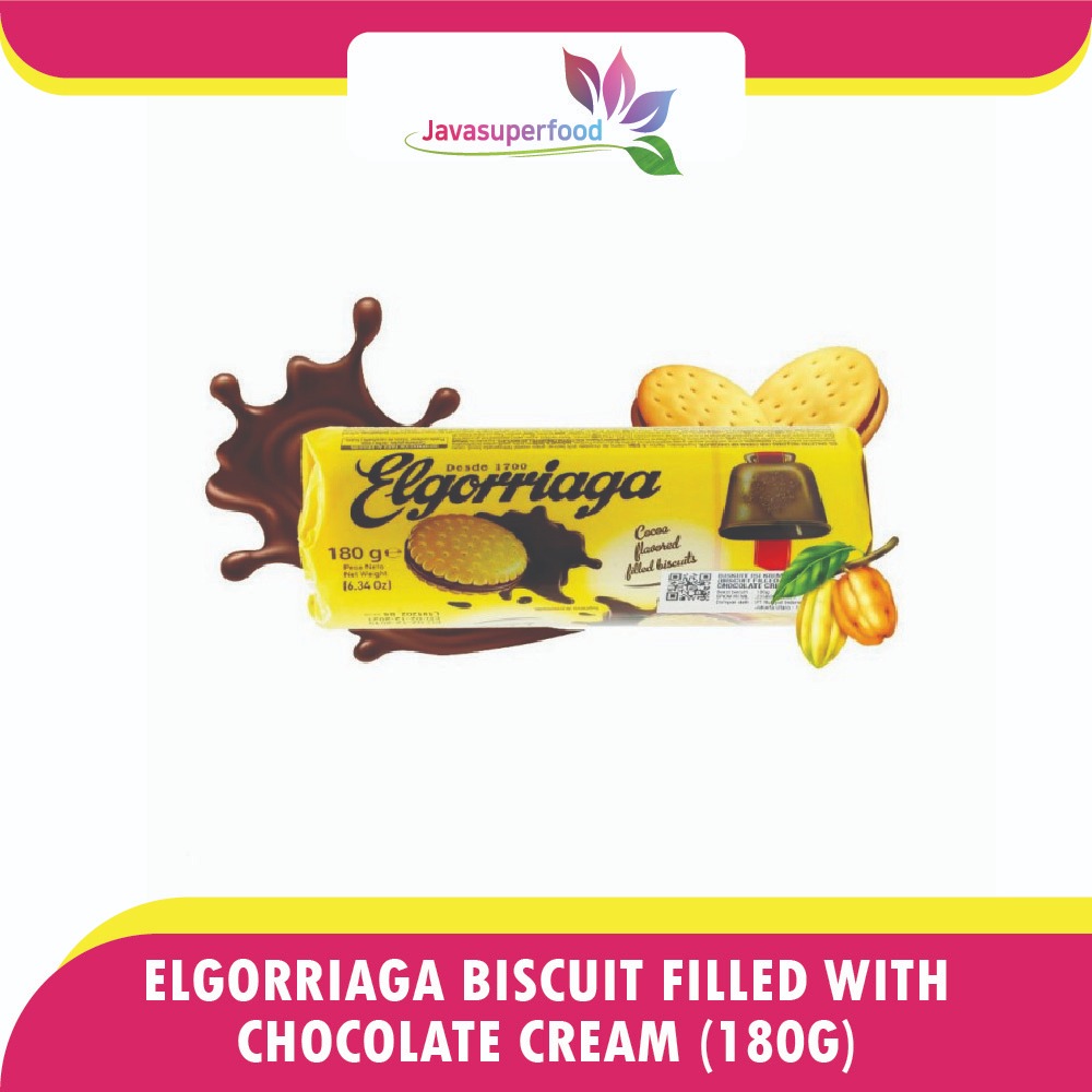 

Elgorriaga biskuit filled with chocolate cream - biskuit rasa krim coklat IMPORT - 180gr