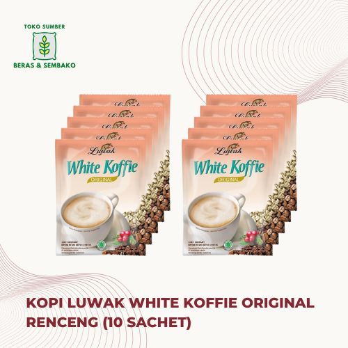 

Kopi LUWAK WHITE KOFFIE original RENCENG (10 SACHET)