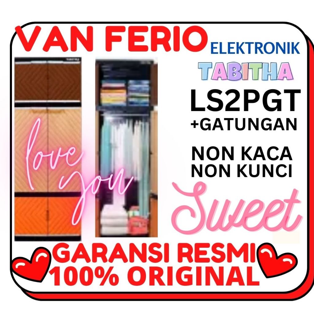 LEMARI PAKAIAN TABITHA + GANTUNGAN LS2P-GT / LS2PGT / LS2P GT NON KACA NON KUNCI