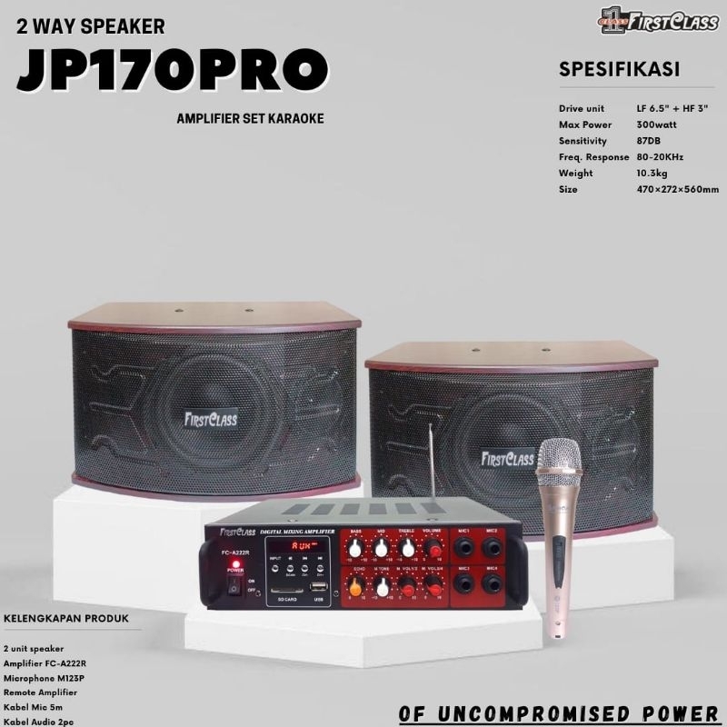 Set Firstclass Sound System Karaoke JP 170 PRO | Paket First Class BONUS MIC