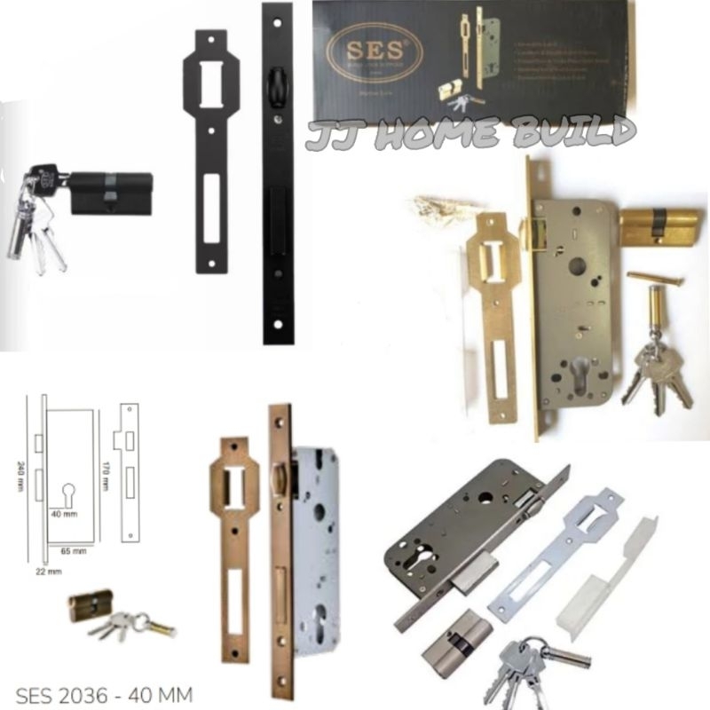 Body Kunci Pelor SES Stainless SUS 304 Black/Gold/Antik Brass/Orginal SES 2036-40